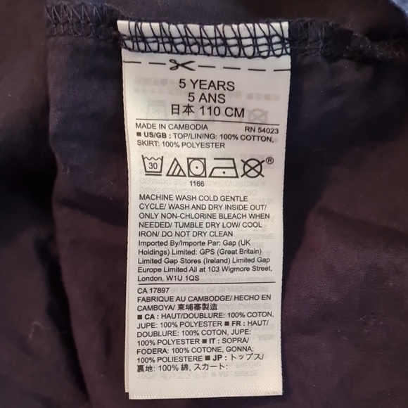 GAP Black with Hearts Long Sleeve Crew Neck Girls Dress 5T in GUC - Picture 4 of 4